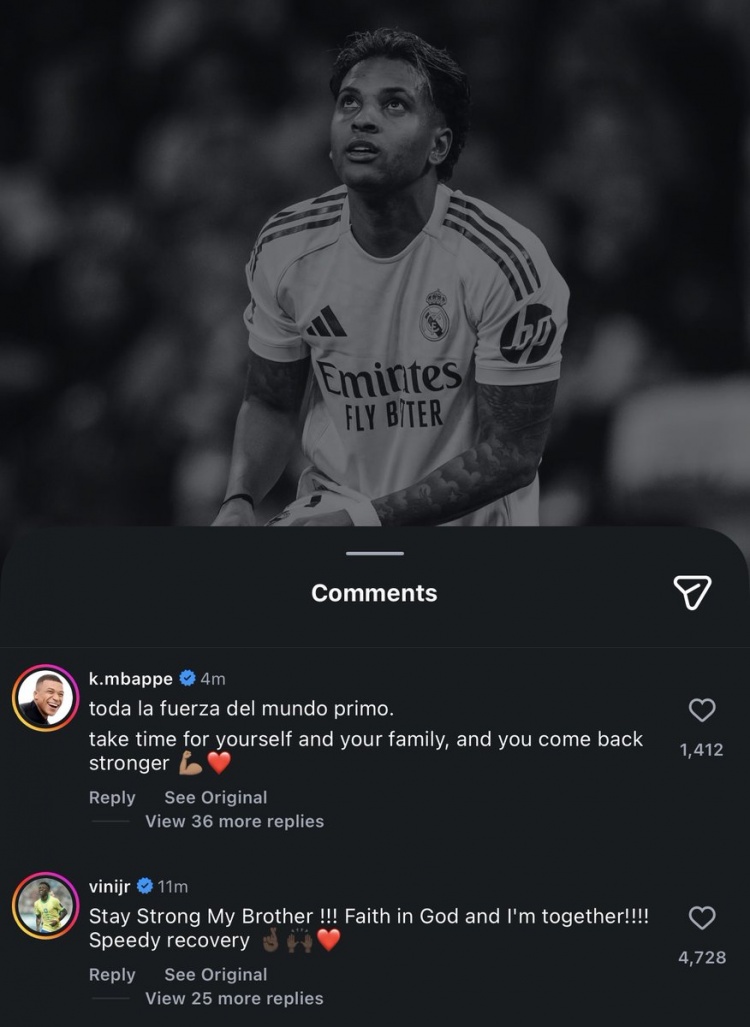 开云登录入口地址-罗德里戈遭遇重伤，姆巴佩、维尼修斯社媒留言鼓励